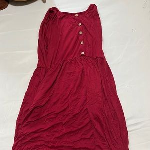 Red  dress with buttons and POCKETS
